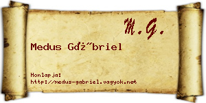 Medus Gábriel névjegykártya
